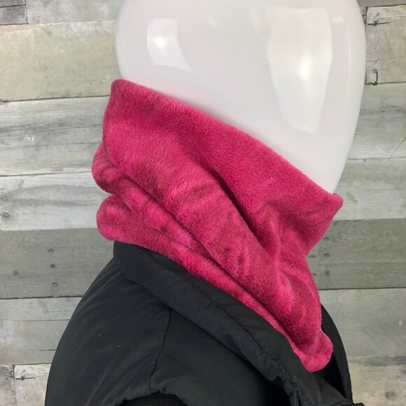 tie dye watercolor swirls waves wine maroon neck warmer fleece Scarf Tube cowl - Picture 4 of 10